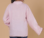 YOKE PLEATED COLLAR TOP