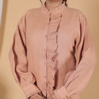 LINEN RUFFLE SHIRT