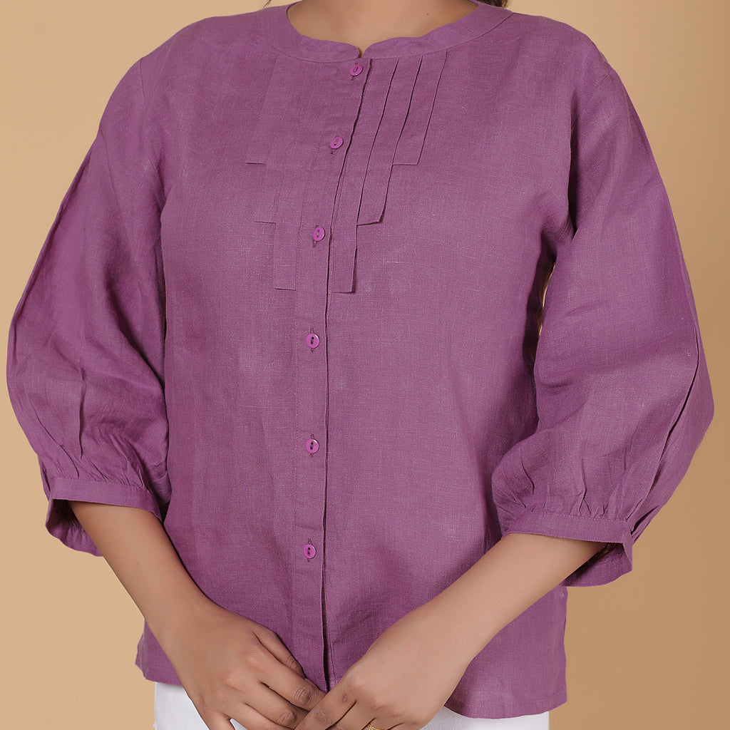 ELEGANT FRONT PLEATED SHIRT