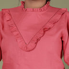 VINTAGE CHARM LINEN TOP WITH RUFFLE YOKE