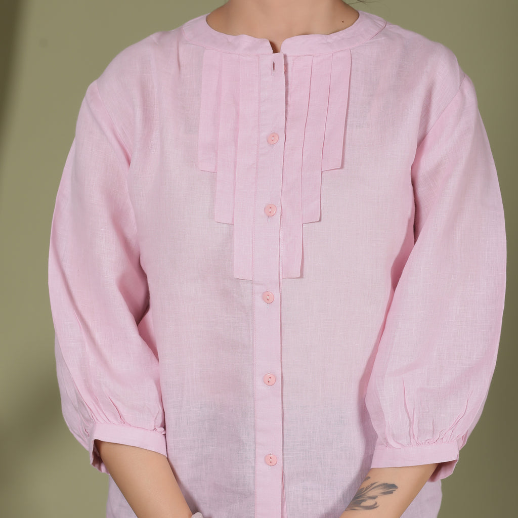 ELEGANT FRONT PLEATED SHIRT