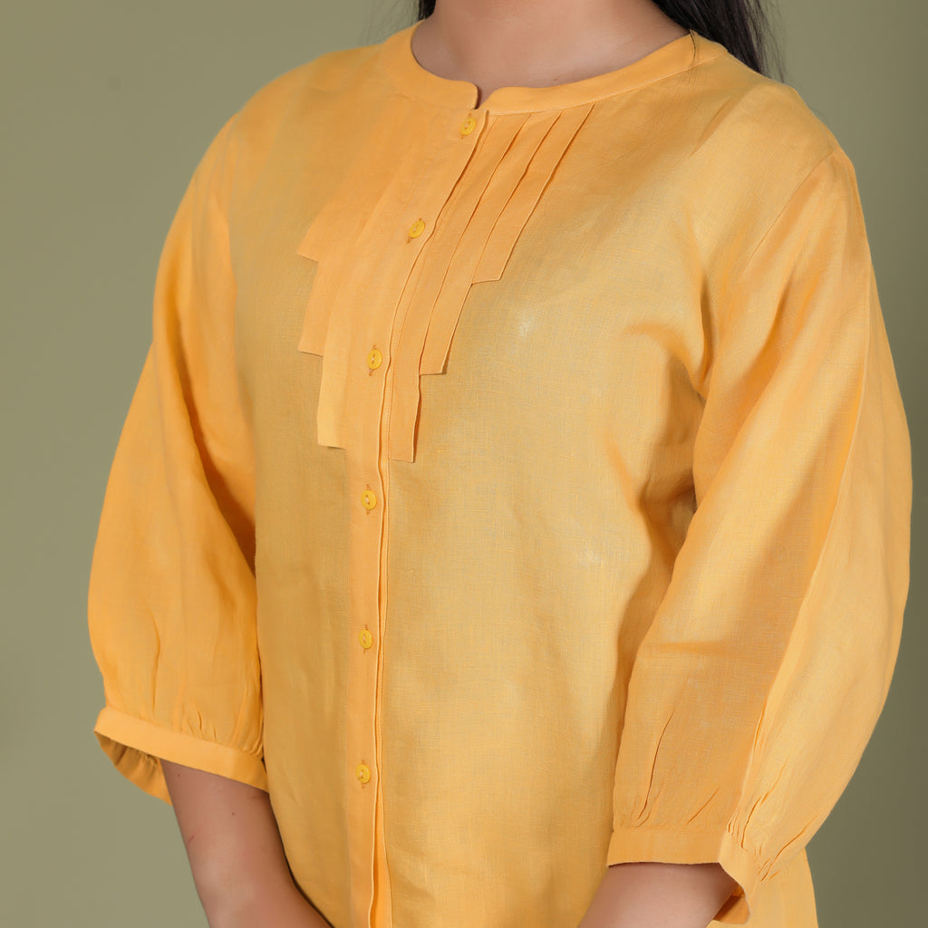 ELEGANT FRONT PLEATED SHIRT