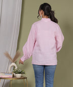 LINEN RUFFLE SHIRT