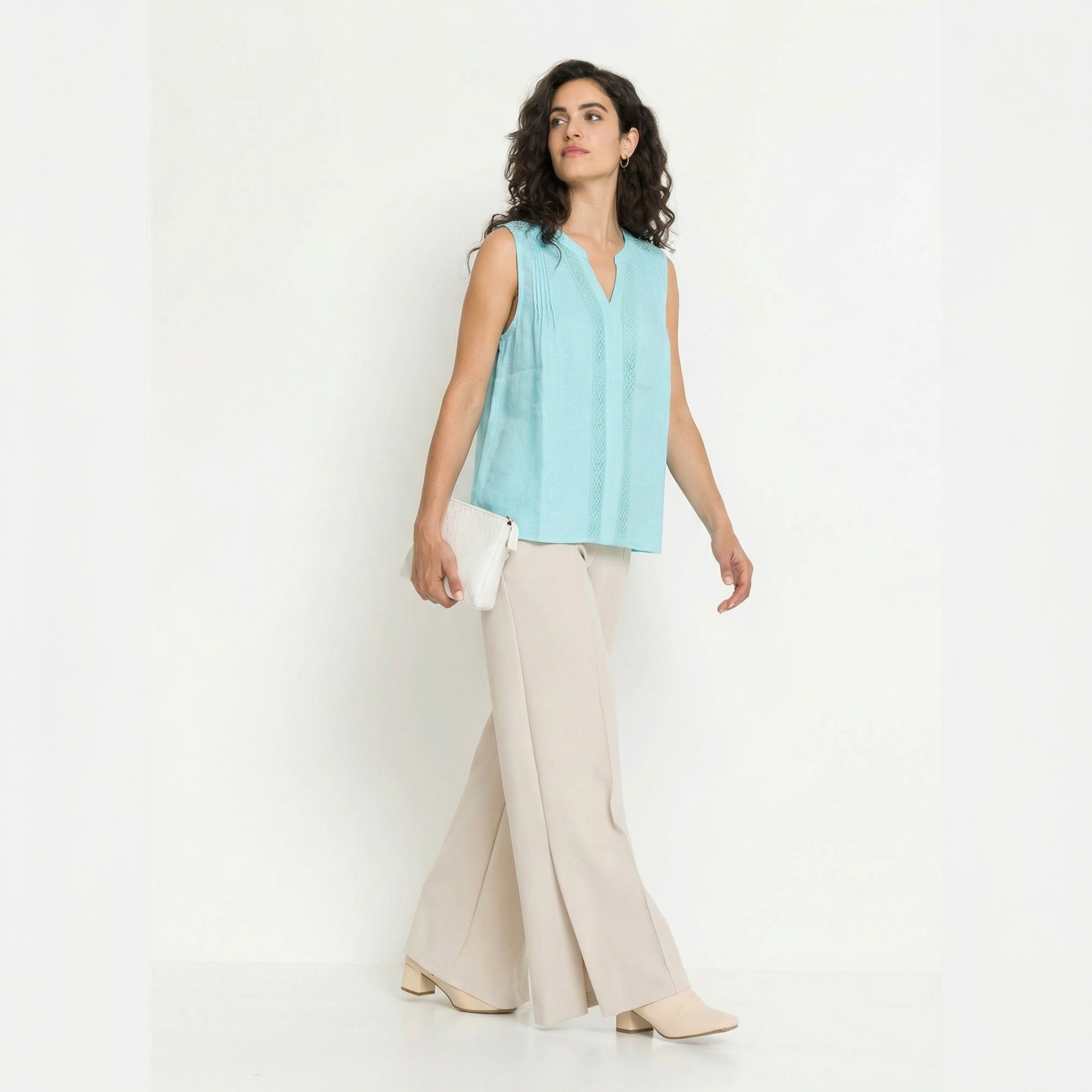 PREMIUM LINEN SLEEVELESS TOP