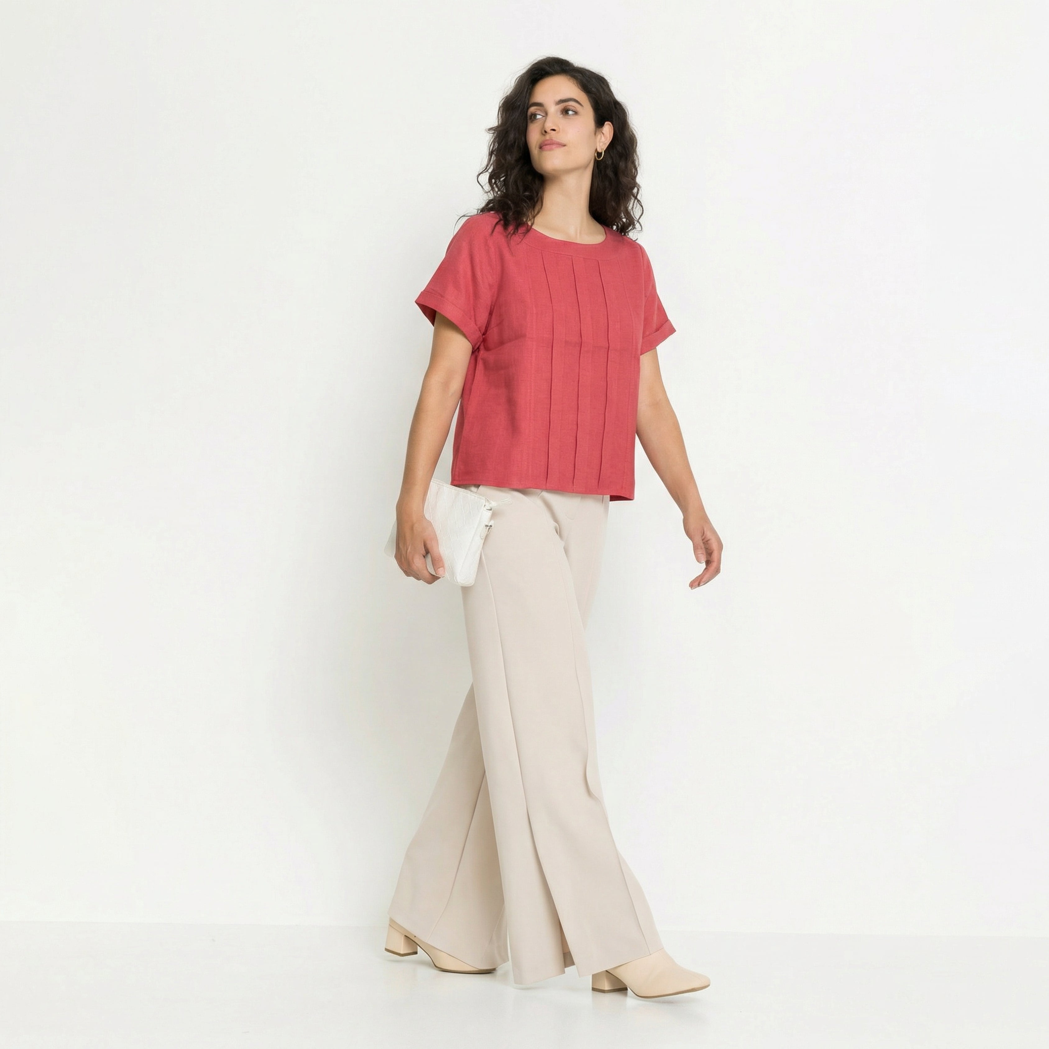 PREMIUM LINEN BOX PLEATED TOP