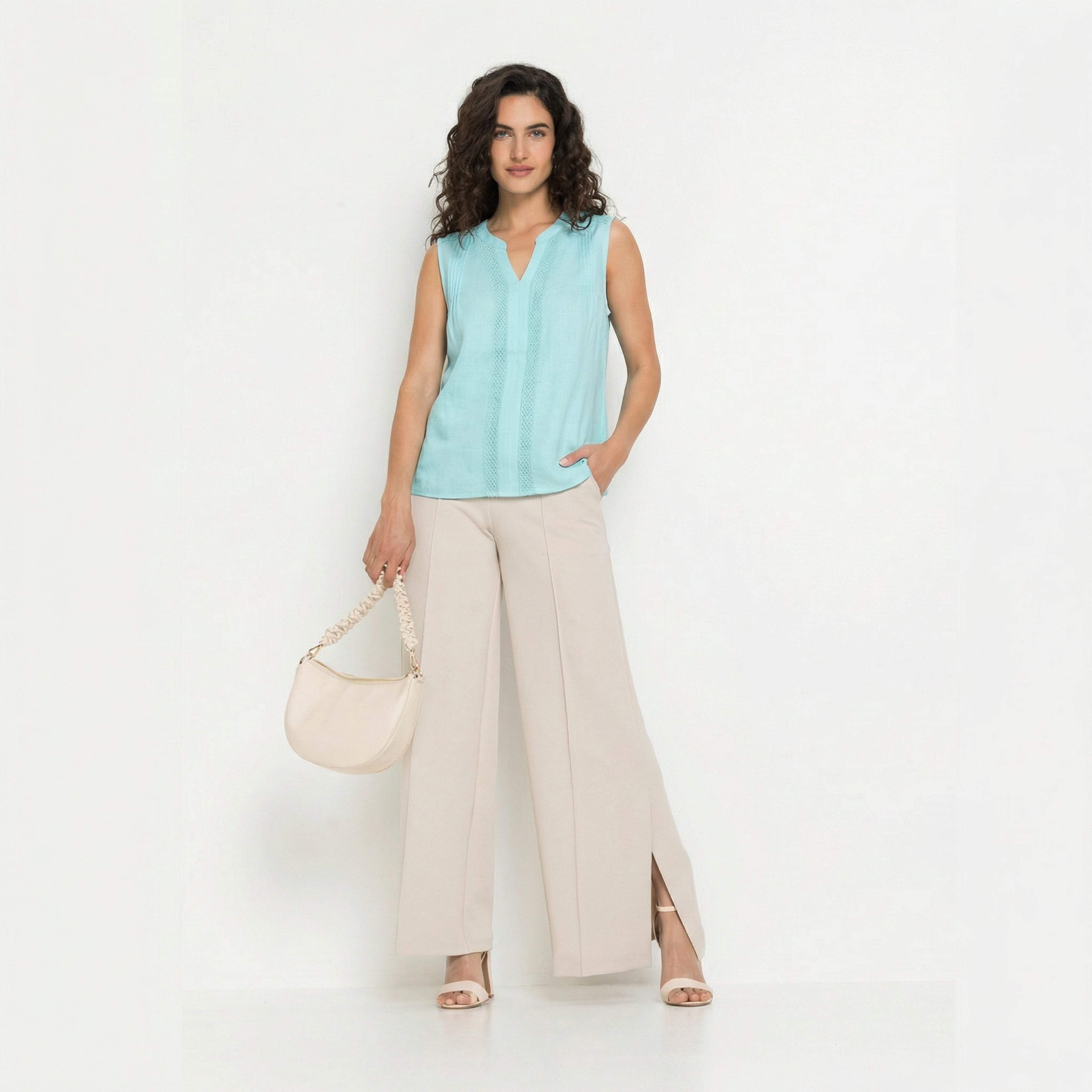 PREMIUM LINEN SLEEVELESS TOP