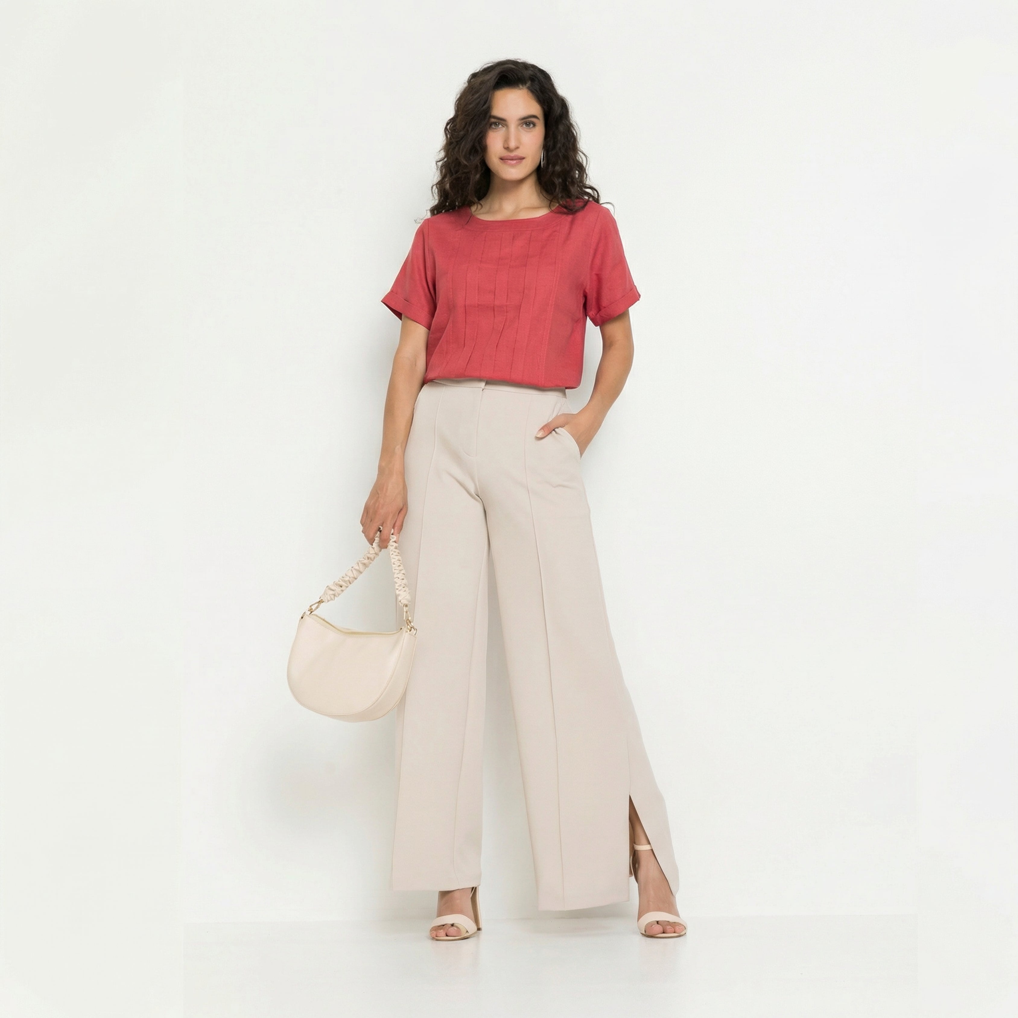 PREMIUM LINEN BOX PLEATED TOP
