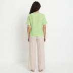 PLEATED YOKE TOP