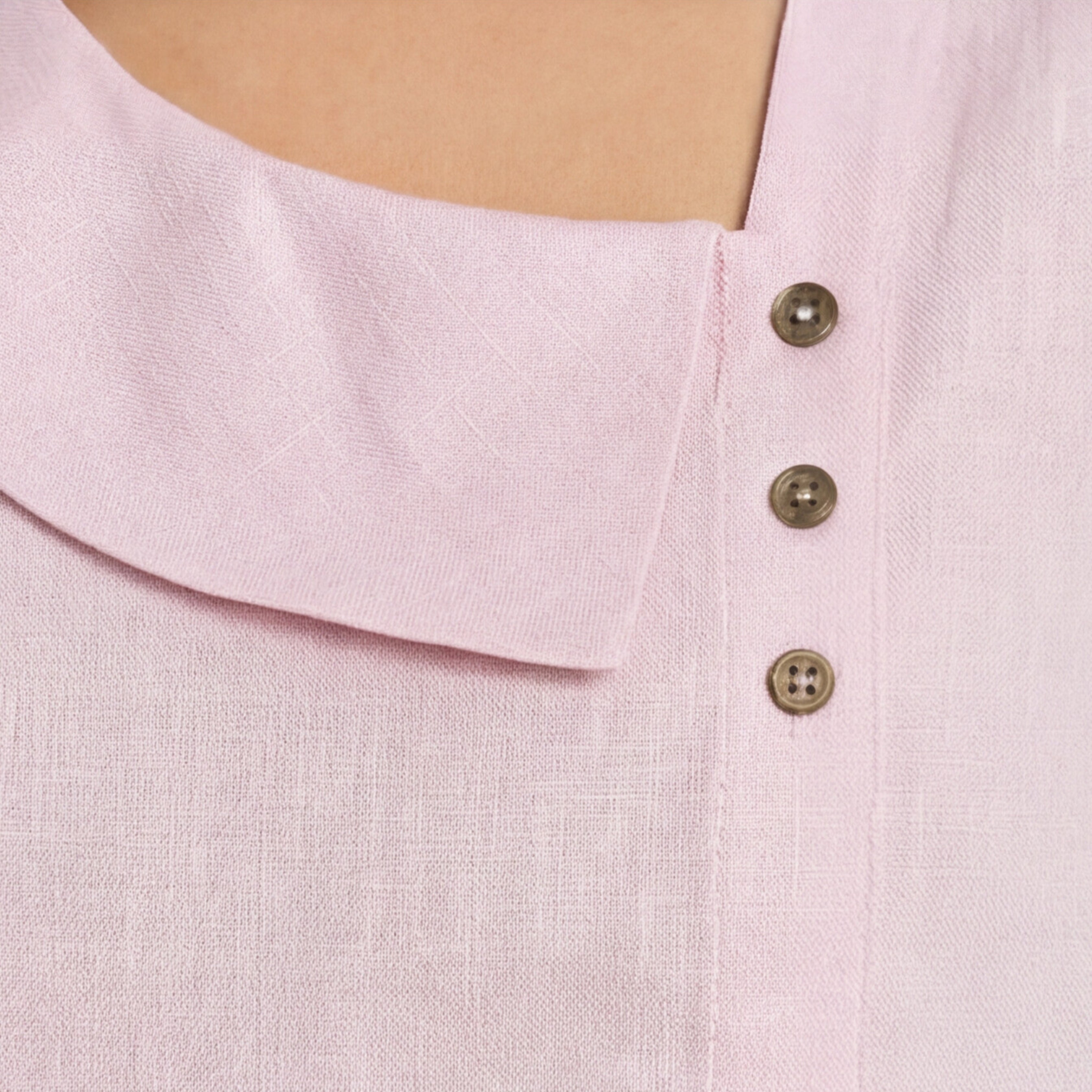 PREMIUM LINEN ASYMMETRICAL BUTTON TOP