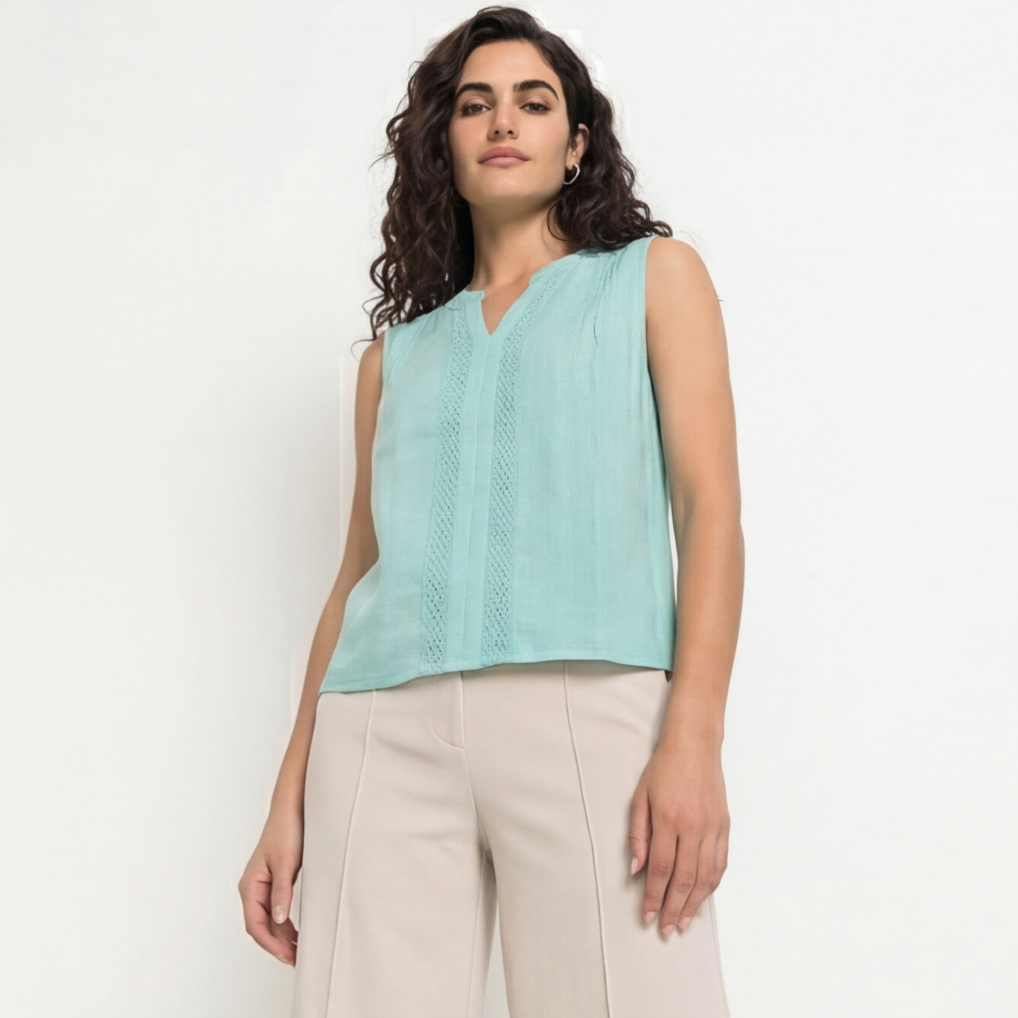 PREMIUM LINEN SLEEVELESS TOP