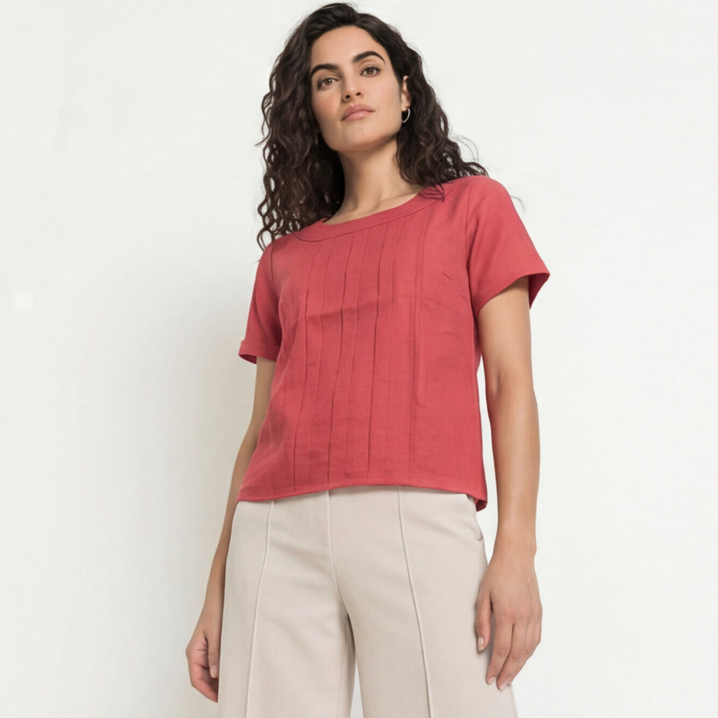 PREMIUM LINEN BOX PLEATED TOP