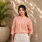 ELEGANT FRONT PLEATED SHIRT