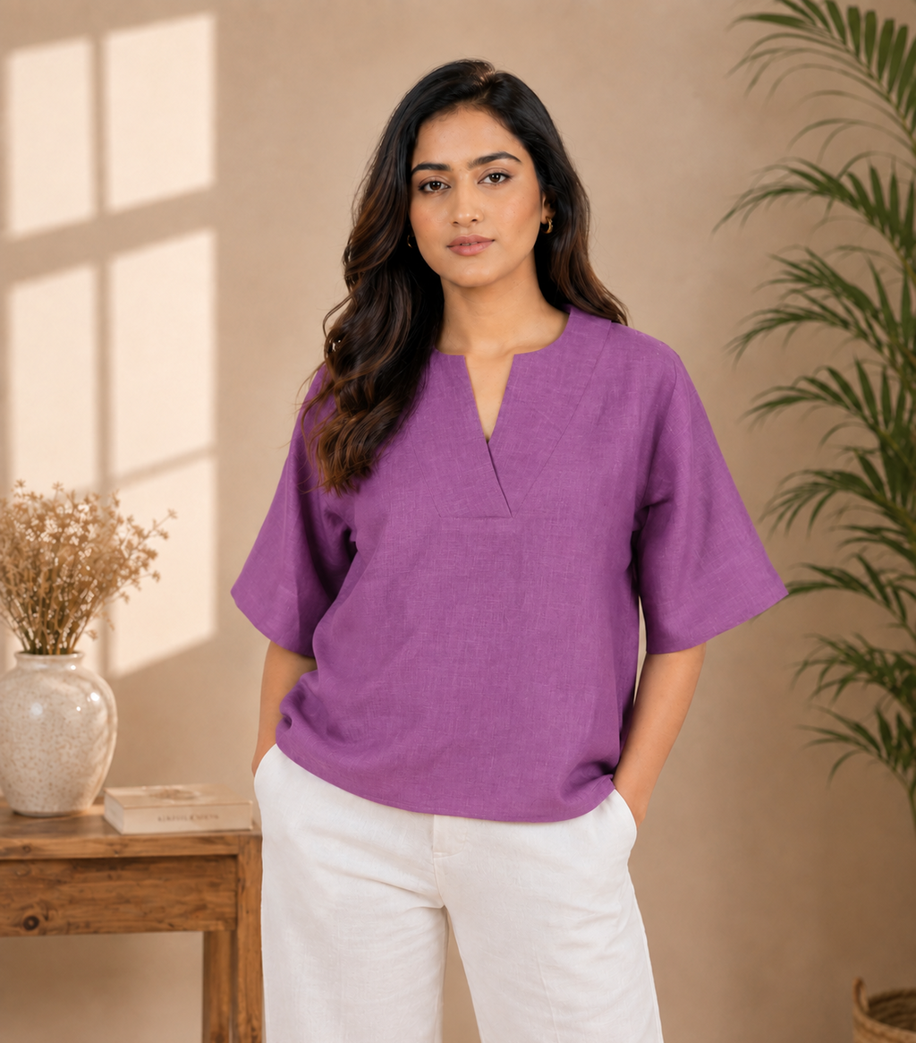 V-NECK CASUAL TOP