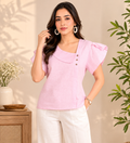 ASYMMETRICAL BUTTON TOP
