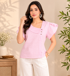 ASYMMETRICAL BUTTON TOP