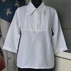 VINTAGE PLEATED FRONT LINEN SHIRT