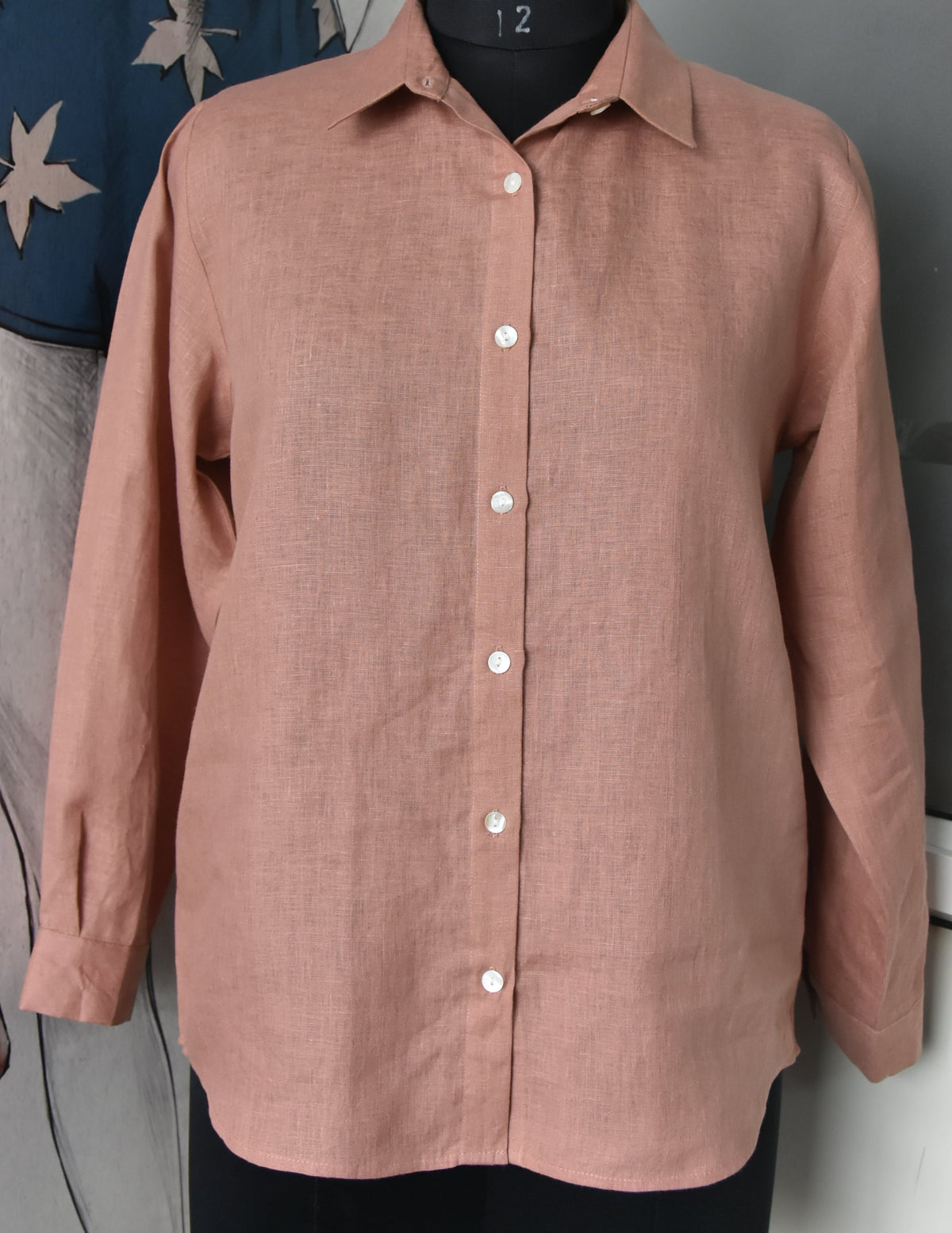 CLASSIC DUSTY ROSE LINEN SHIRT