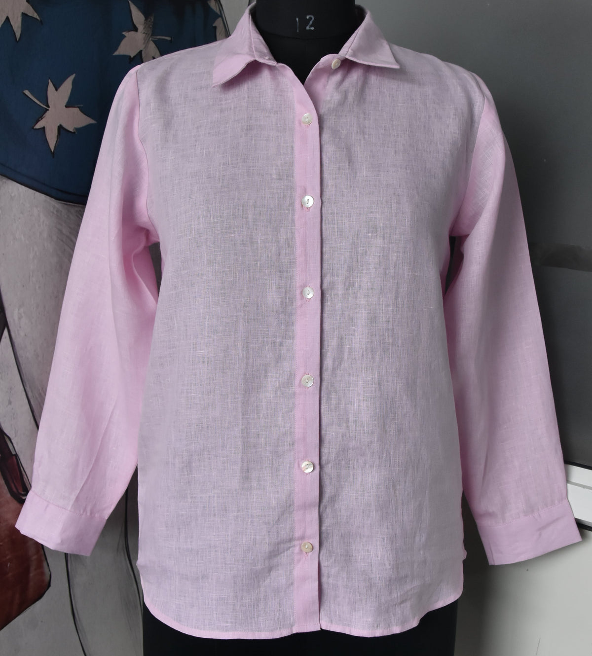 CLASSIC DUSTY ROSE LINEN SHIRT