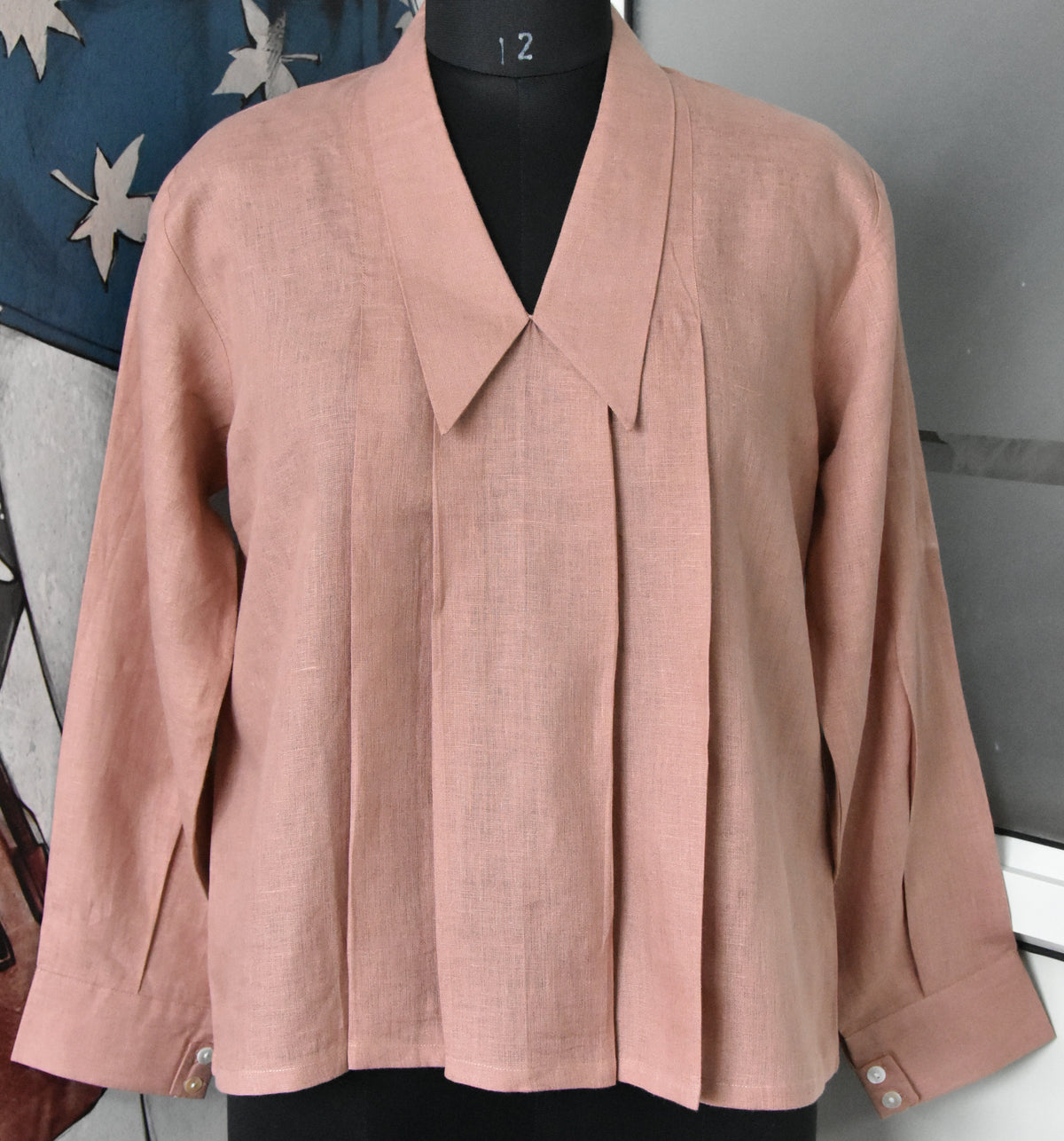 PLEATED FRONT SHIRT TOP