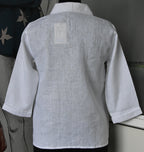 VINTAGE PLEATED FRONT LINEN SHIRT
