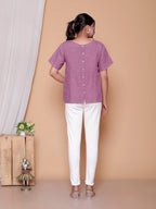 BACK BUTTONED TOP