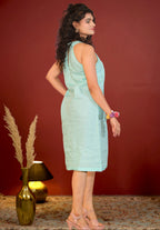 TIMELESS HALTER LINEN DRESS