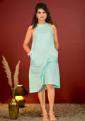 TIMELESS HALTER LINEN DRESS