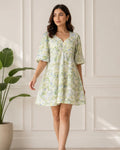 PASTEL FLORAL FLARE DRESS
