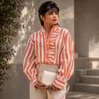 LINEN RUFFLE SHIRT